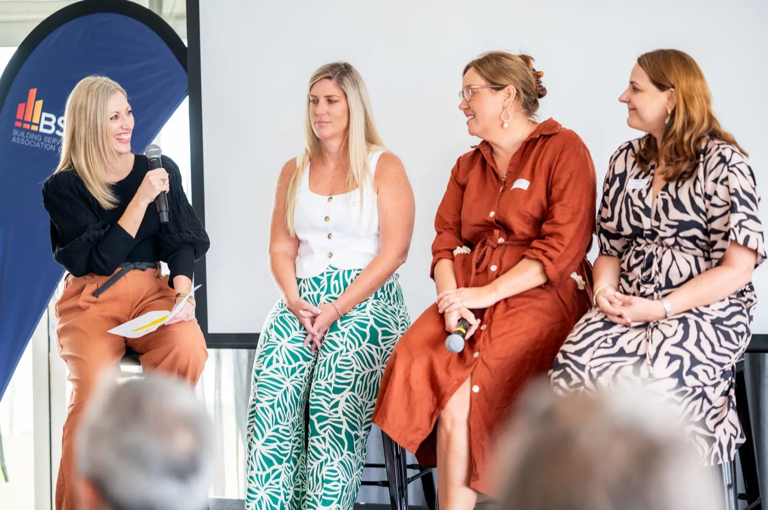 Kristy Hunter moderating a panel discussion